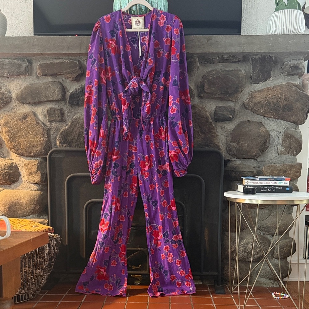 Chasing Unicorns Floral Purple Jumpsuit